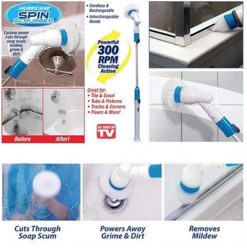 Нова Смарт Електрическа Четка за Почистване на Баня Spin Scrubber