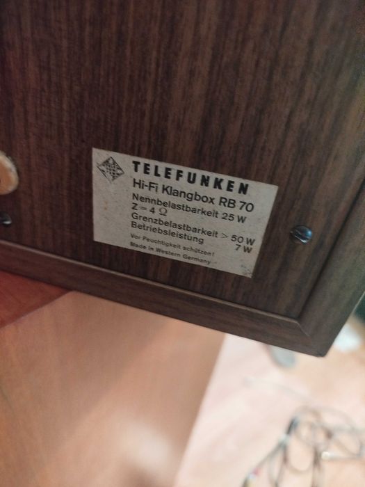 Boxe audiofile Telefunken RB 70