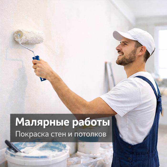 Покраска стен и потолков маляр
