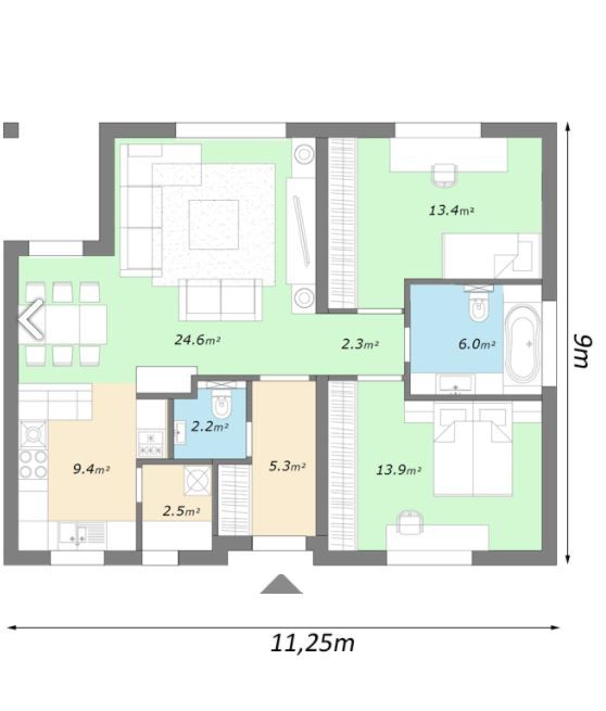 Kit casa lemn 101 mp