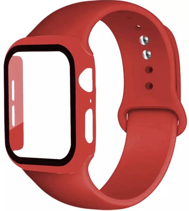 Bumper Curea Silicon + Husa cu Geam Incarcator Ceas Apple Watch
