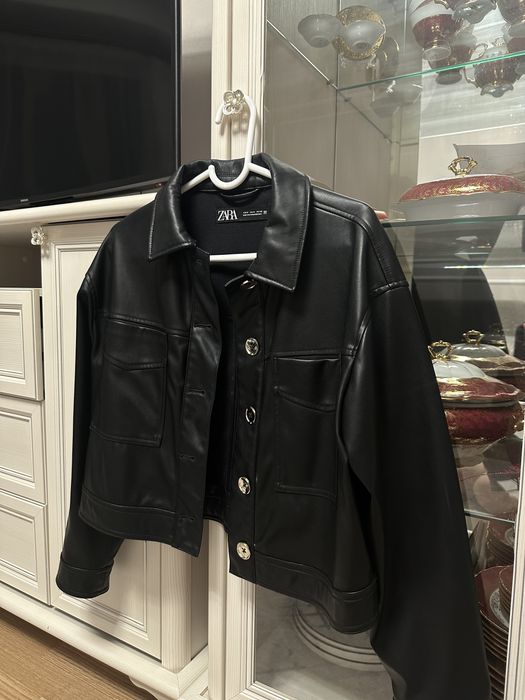 Кожаная кофта/курточка zara