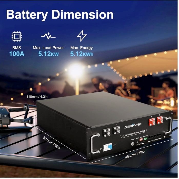 Baterie Lifepo4 48V 100Ah  cu Bluetooth