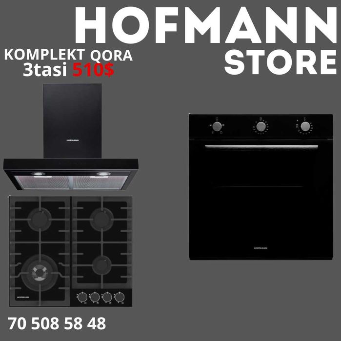 Hofmann 4в1 Варочная Панель Духовой шкаф Вытяжка Микроволновка