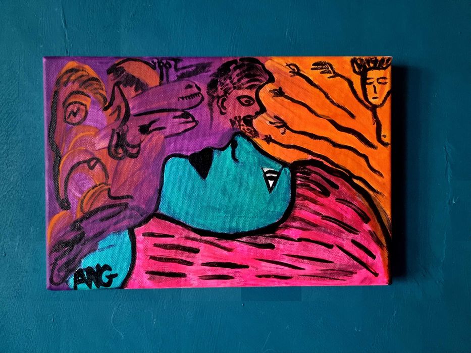 Авторска картина акрил  "Screaming thoughts"