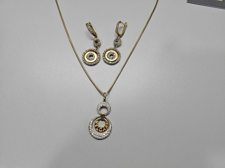 ПРОДАМ комплект BVLGARI Цепочка и Серёжки ЗОЛОТО 585 Пробы 15.5 Граммa