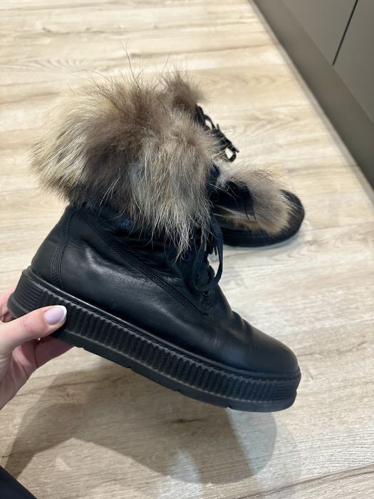 Дамски боти ЕСТЕСТВЕНА КОЖА И естествен пух