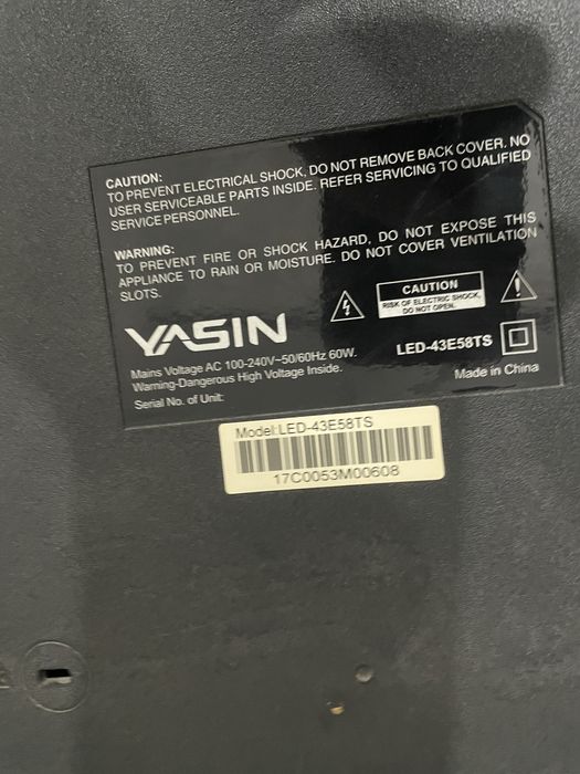 Продам телевизор Yasin без смарт функций