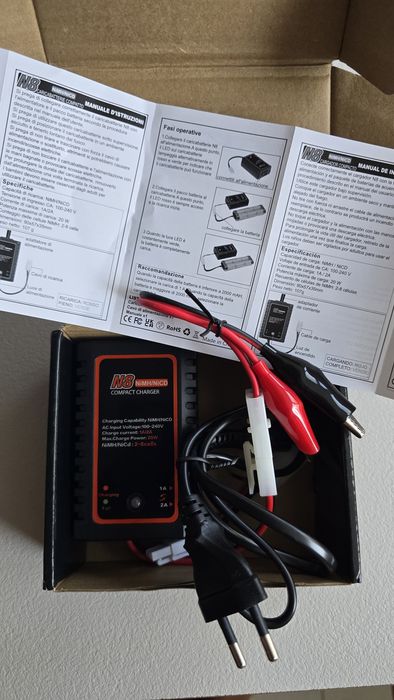 Зарядно за батерии NiMH/NiCD 2-8s, Rqiurpn, Смарт, 20W, 1A/2A, Черно.