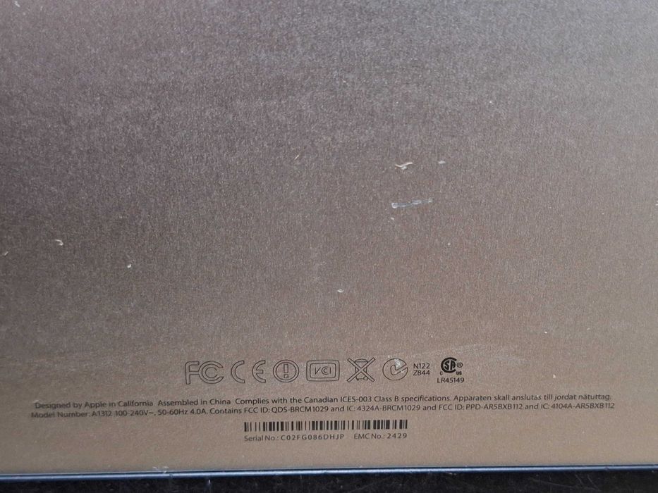 Calculator Apple iMac All in One Desktop Computer Model A1225 24" 2009