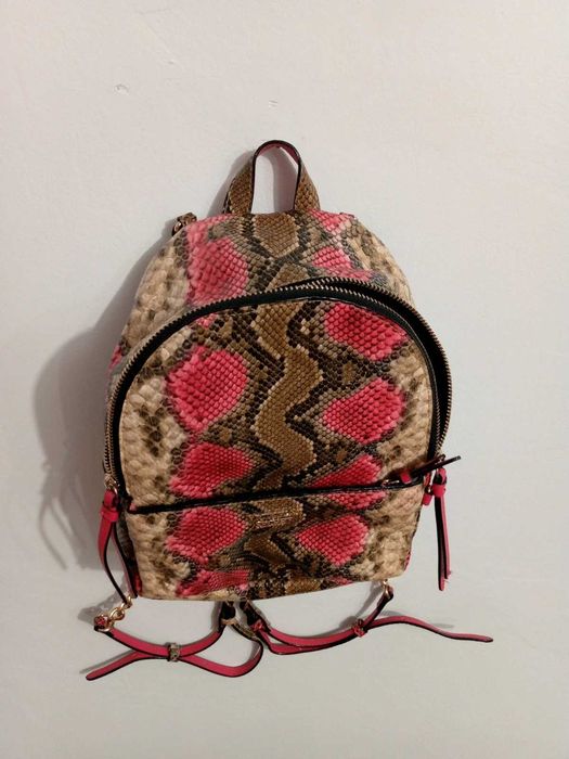 Victoria secret backpack snake skin print pink brown gold