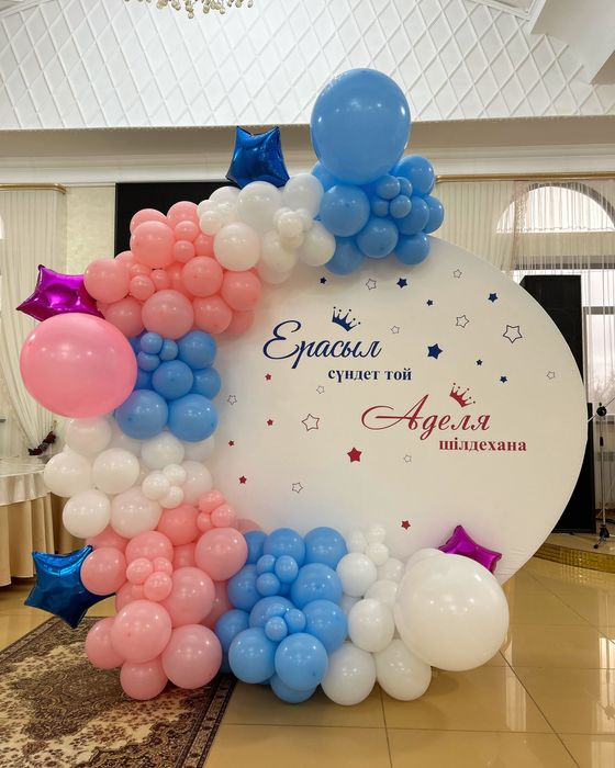 Фотозона оформление  шарами баннера