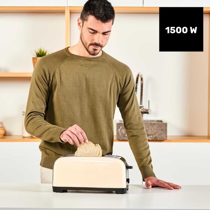 Тостер Taurus Vintage Cream, 1400W, Дълги Слота