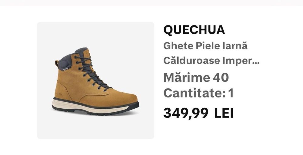 Ghete piele de iarna Quechua - Baieti