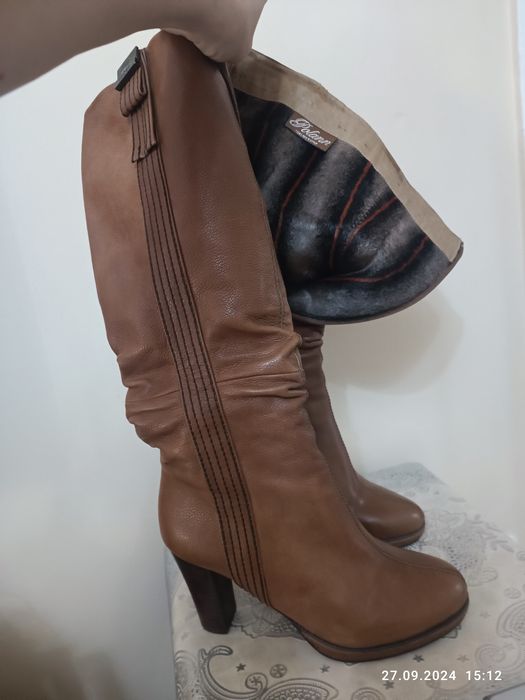 Сапоги кожаные, очень стильные