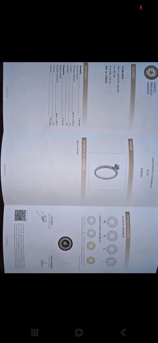 Inel logodna, aur alb, cu diamant- briliant