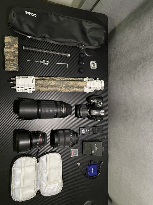 Trusa foto body+4 obiective+trepied+rucsac