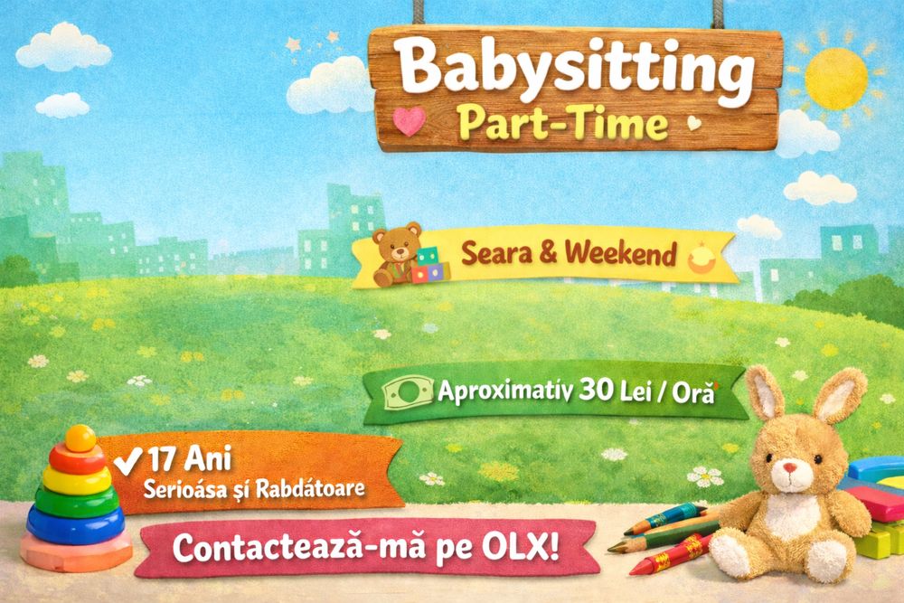 Babysitting part-time(seara/weekend)