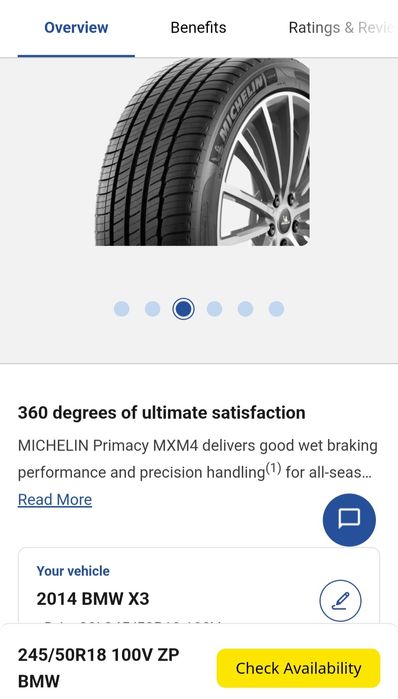 Michelin Primacy 245/50/18 MXM 4 ZP