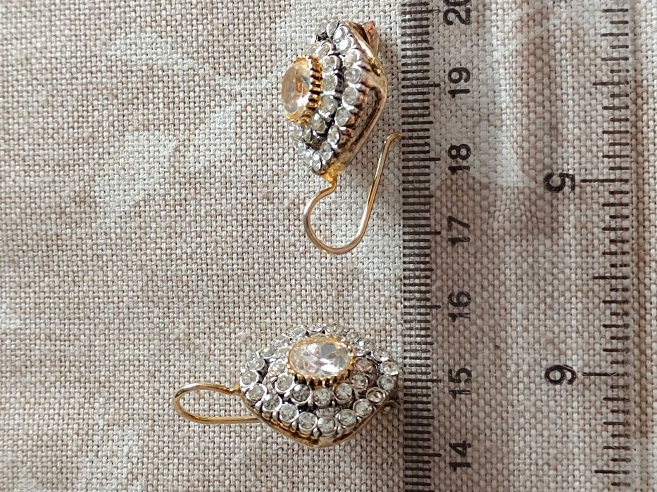 Cercei auriti din argint 925  cu pietre din zirconiu