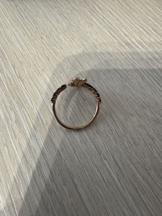 Inel aur roz 18k cu diamant si pietre model deosebit