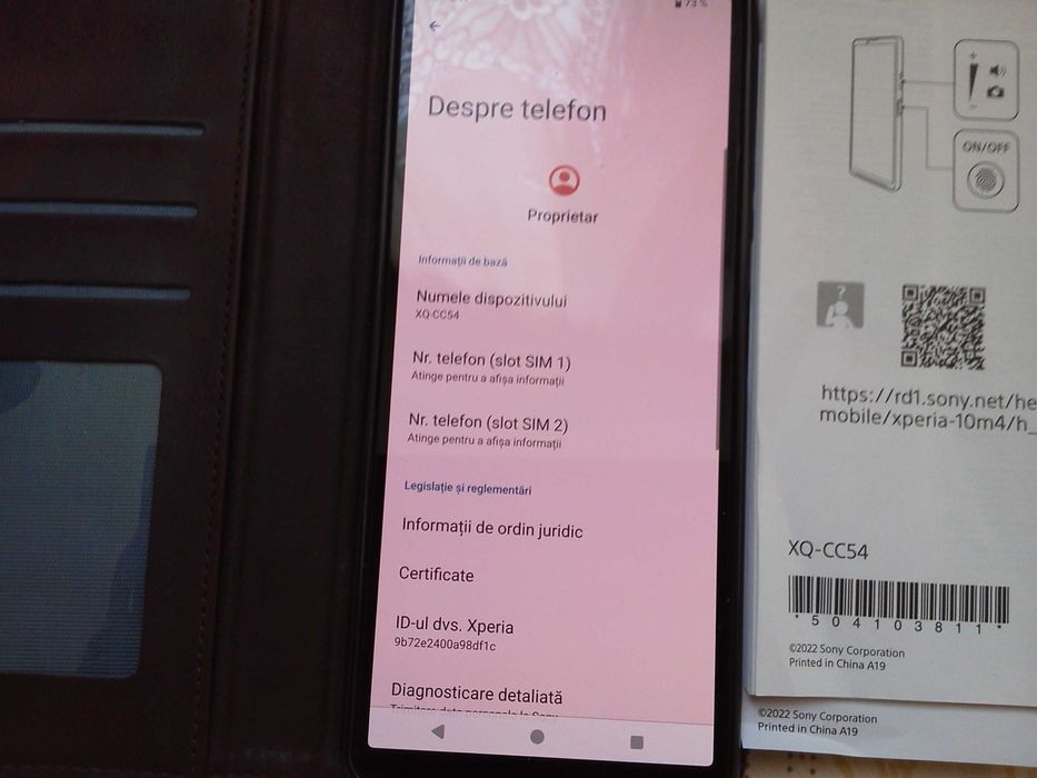 Telefon Mobil SONY XPERIA 10- IV si Husa protectie din piele.
