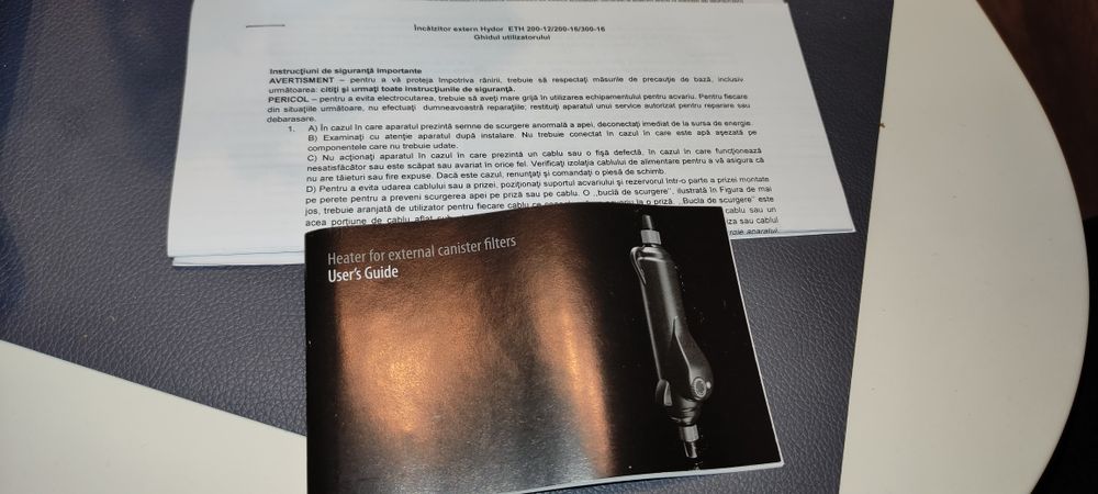 Vând SET LILY PIPE și ÎNCALZITOR extern HYDOR  ETH  200 W ambele noi
