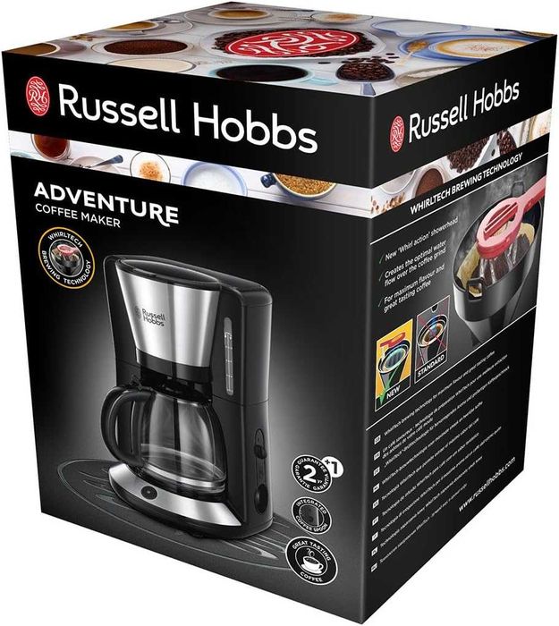 Шварц Кафемашина Russell Hobbs 10 чаши, стъклена кана, 1,25л, ПРОМОЦИЯ
