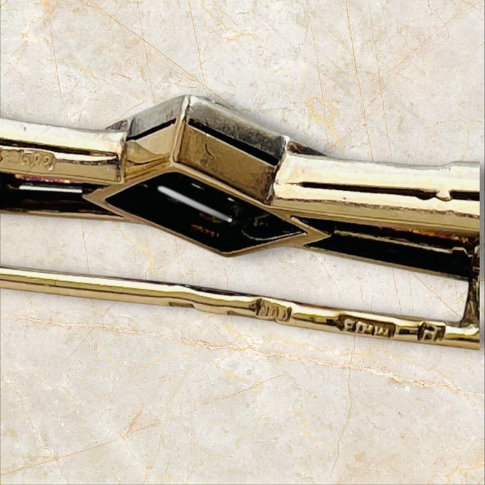 Антикварна брошка Арт Деко – 1.73 ct диаманти 14к злато и сребро