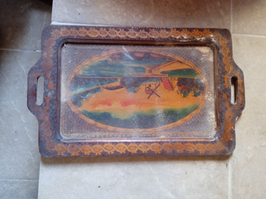 Ретро дървен поднос .