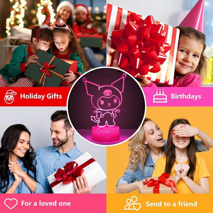 16 цвята нощна лампа 3D илюзия