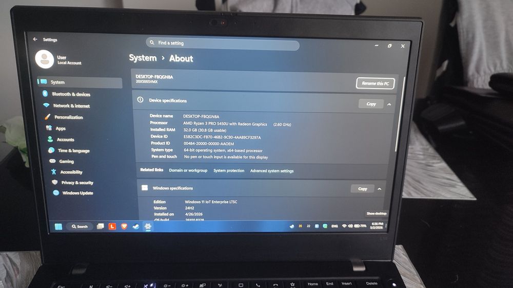 ThinkPad l14 G2, 32GB RAM, 1TB SSD, 1080p