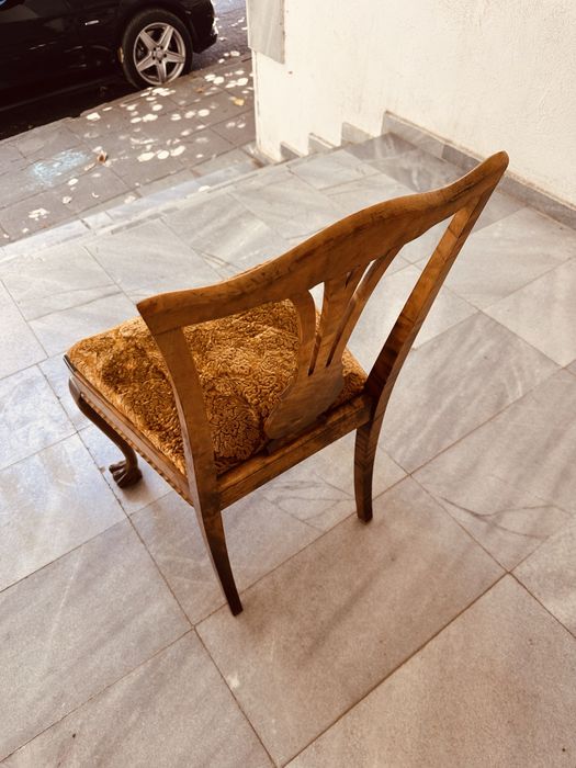 Антикварен стол Chippendale Revival – орех, около 1920–1940 г.
