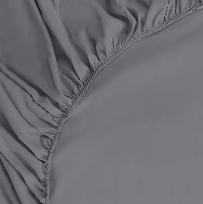 Сив Ластичен Чаршаф 180x200 см