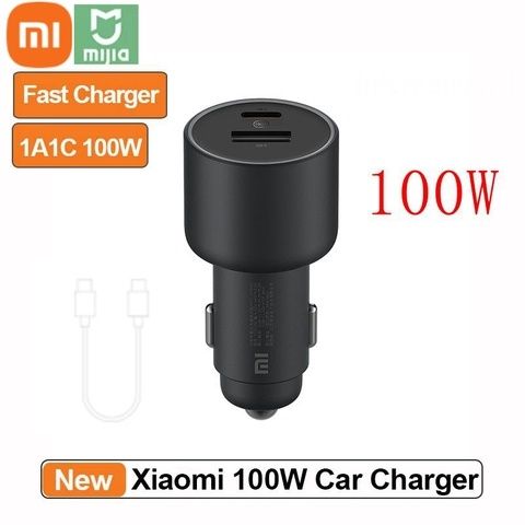 Автомобильное зарядное устройство Xiaomi, 100 Вт, 5 В, 3 А, два USB-по