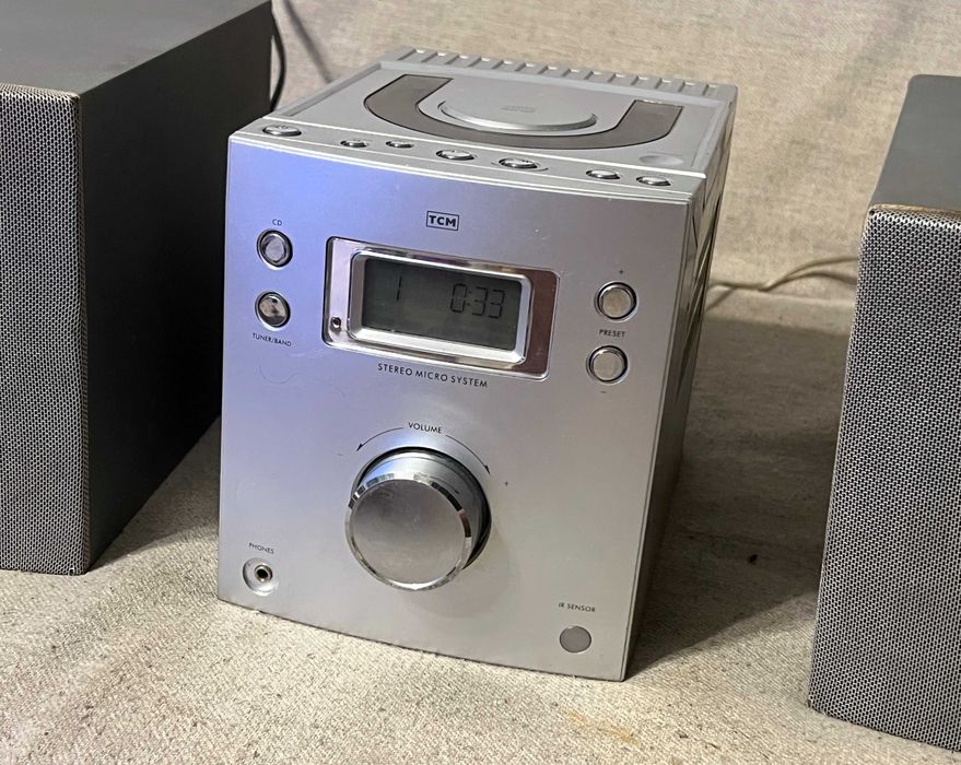Sistem audio TCM 212839 CD radio FM AM boxe lemn functional