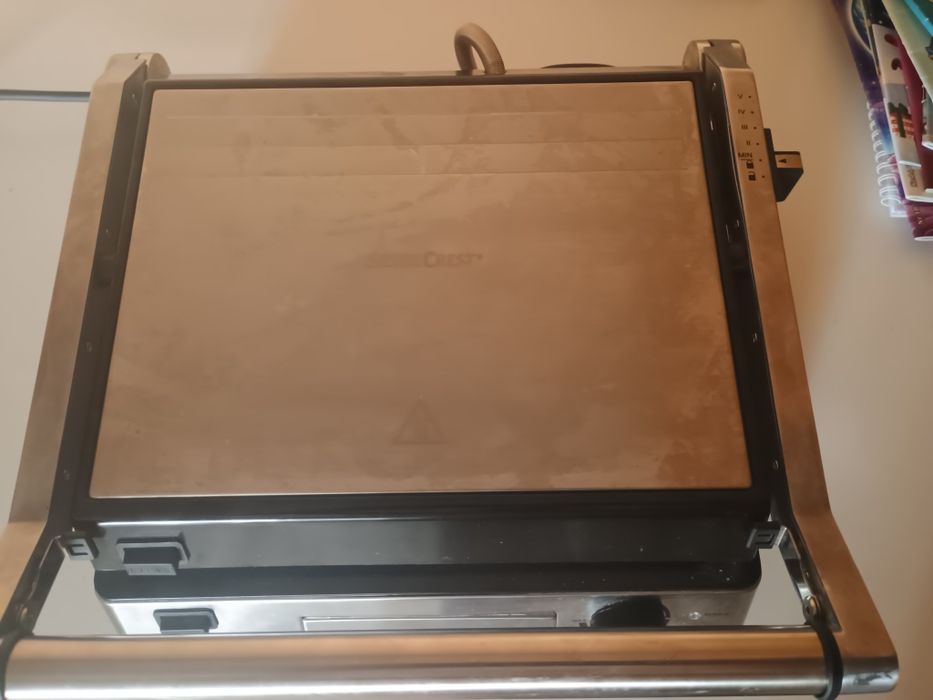 Grill electric SilverCrest SKGE 2000 C3, 2000 W, 29x26cm, inox, cu placi detasabile