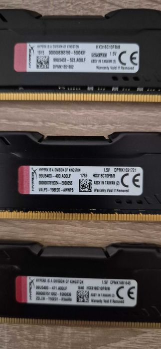 RAM 24GB 3x8gb Kingston HyperX FURY 1866Mhz DDR3