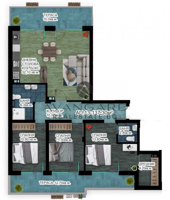 Продава се Четиристаен апартамент в Пловдив, Христо Смирненски - 158 кв.м за 1250 €/кв.м - Снимка #2