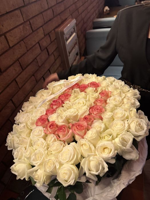 цветы белый и розовый