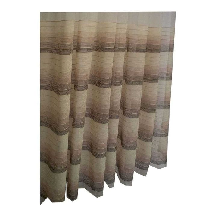 Set 2 Perdele Avelino poliester cu Dungi Maro și Crem, 137 x 245 cm – Secondhand ca Nou 95,00Lei