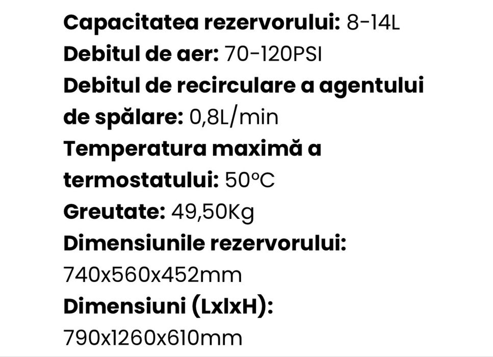Vand Masina de curatare a pieselor cu termostat 14L