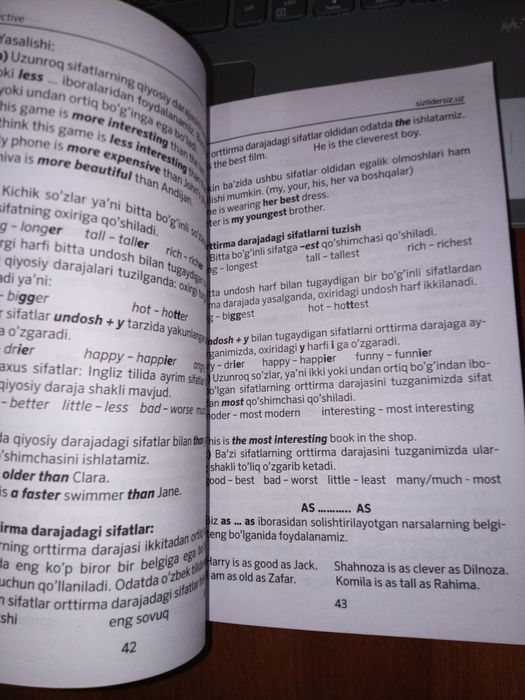 Abituriyentlar uchun grammatika lugʻat tarjima qilish uchun matnlari b