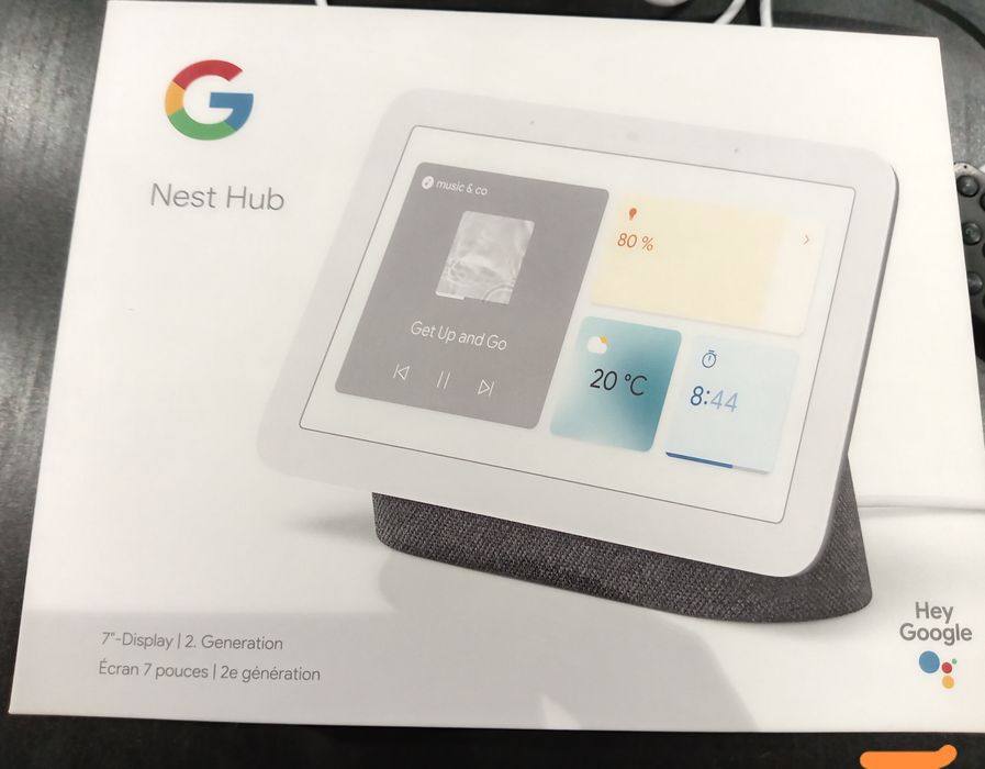 Продавам Google Nest Hub (Умна колонка с дисплей) Отлично състояние. Устройството работы без проблеми е много удобно за ежедневна употреба