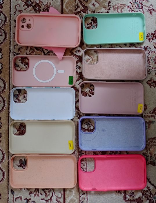 Чехол на айфон 15, зарядки, коробки