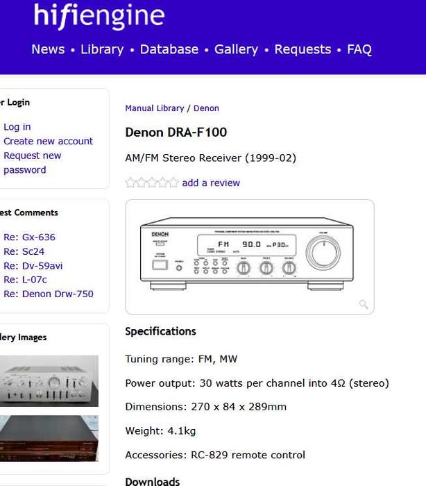 set mini DENON  receiver DRA-F1 +cd-player DCD-F100