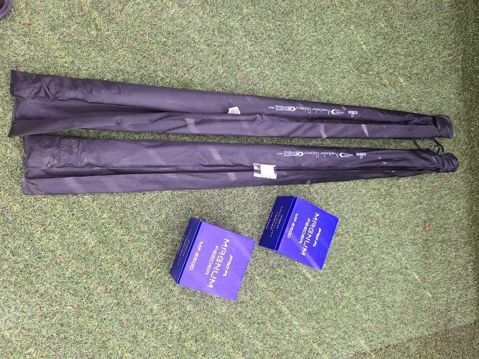SET 2 Lansete Aventador Distance FEEDER 3.90m 180g + 2 Mulinete FL Mag