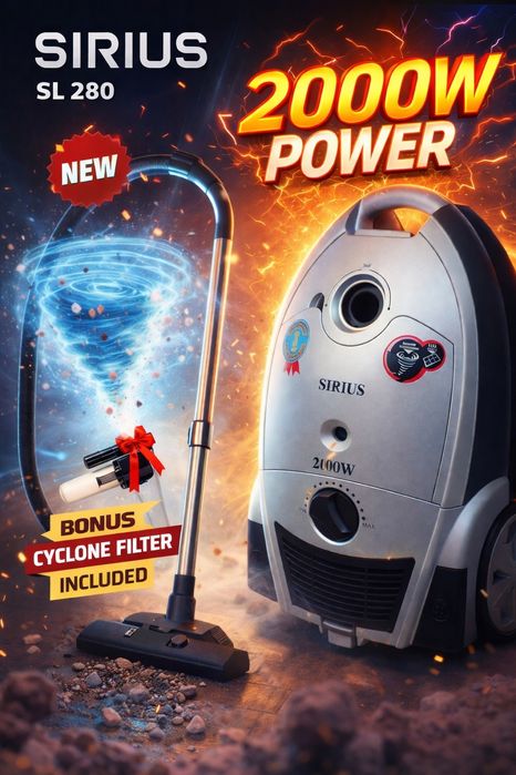 Новый пылесос Sirius Black Model Bravo + Бонус
