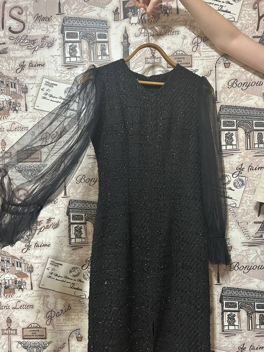 Вечернее твидовое платье