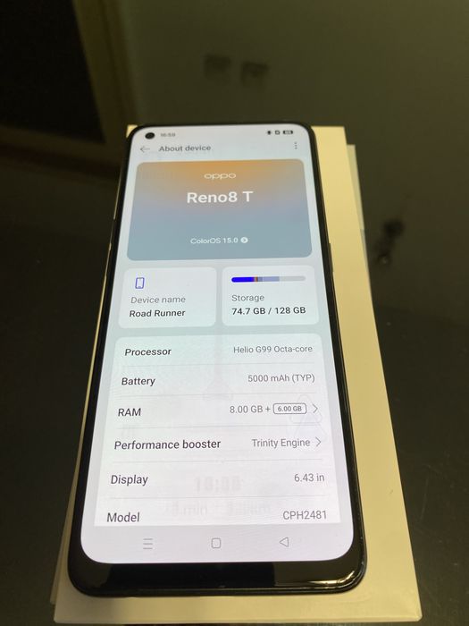 Oppo reno 8T full box arată bine păstrat cu grijă